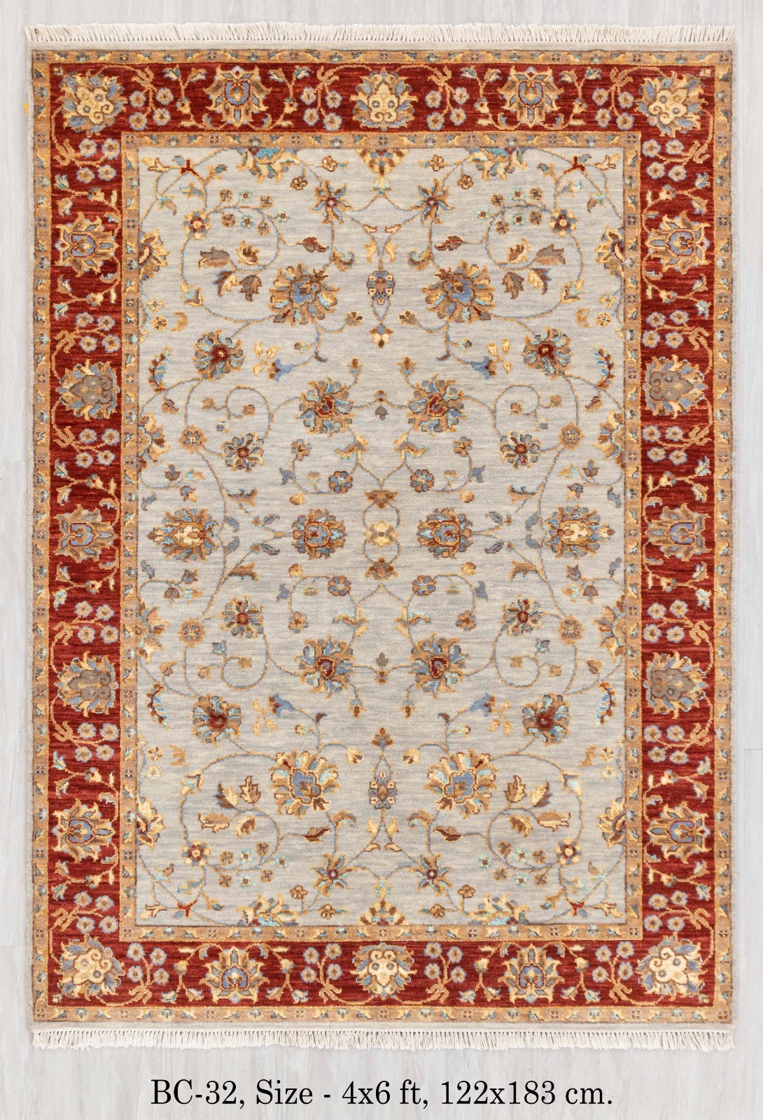 4×6 Blush Grey Rust High Quality Ziegler Hand Knotted Wool Soft Feel Rug