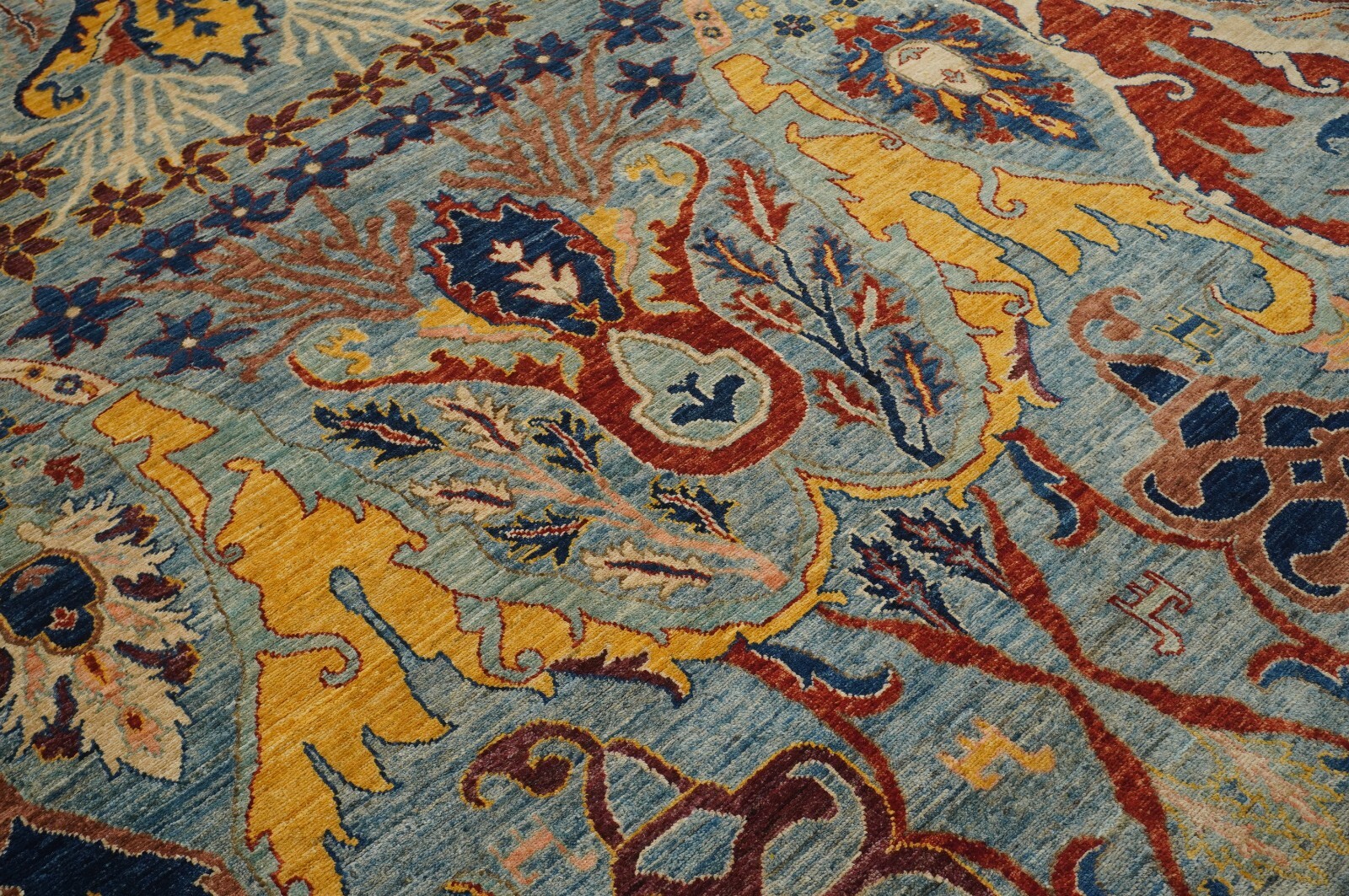 10 x 14 ft Blue Bidjar Afghan Hand Knotted Wool Transitional Oriental Rug