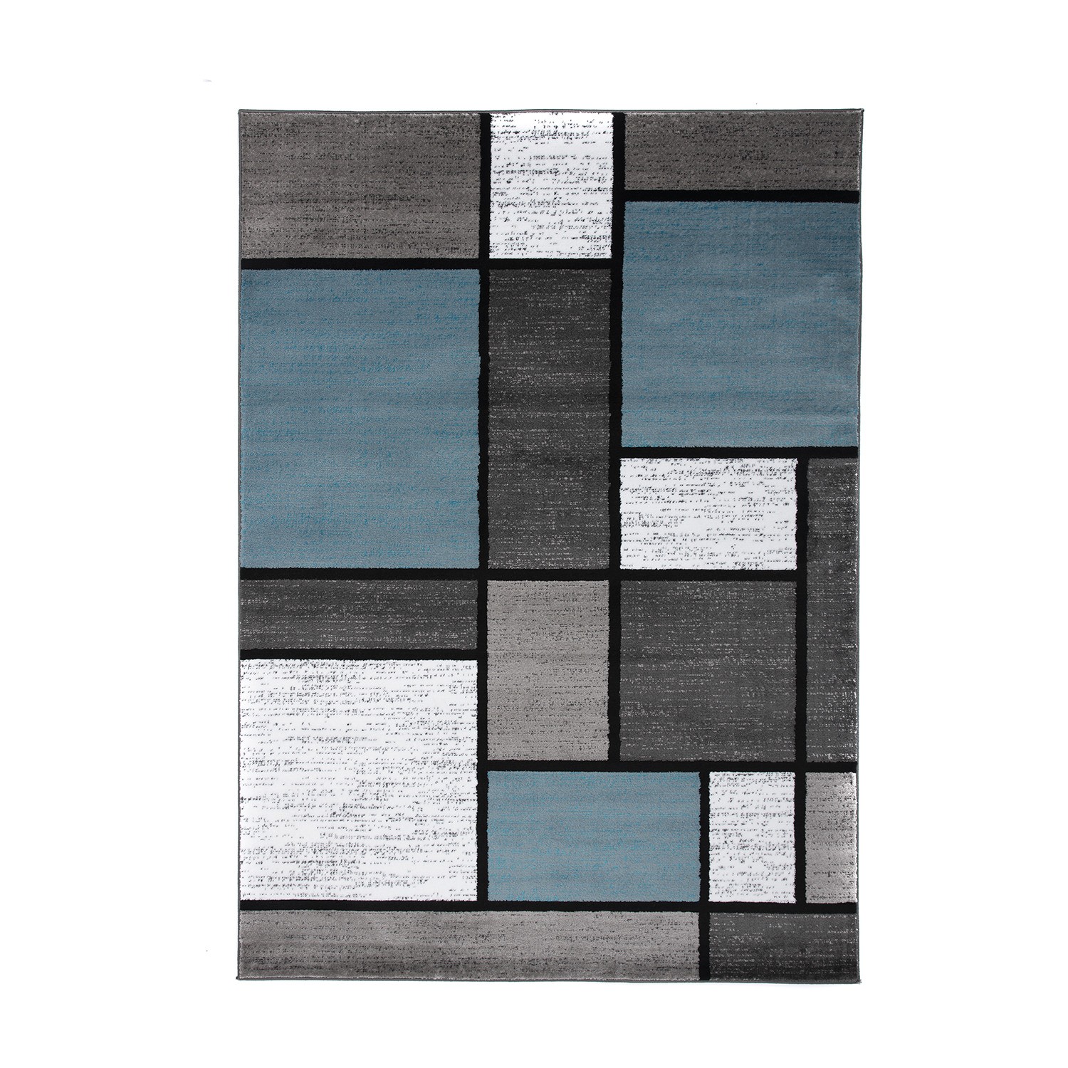 Rugshop Area Rug Contemporary Modern Boxed Color Block Rugs for Living Room 5×7