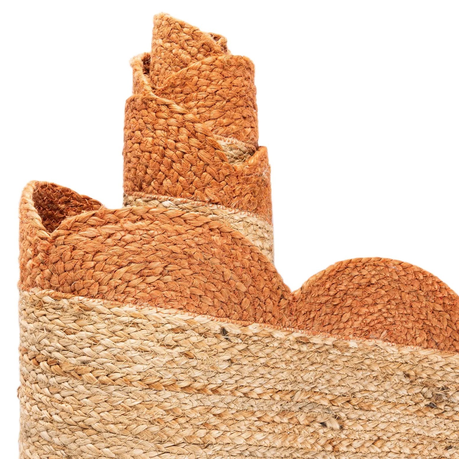Sivi Handmade Scallop Braided Jute Rug – Natural Jute Area Rug