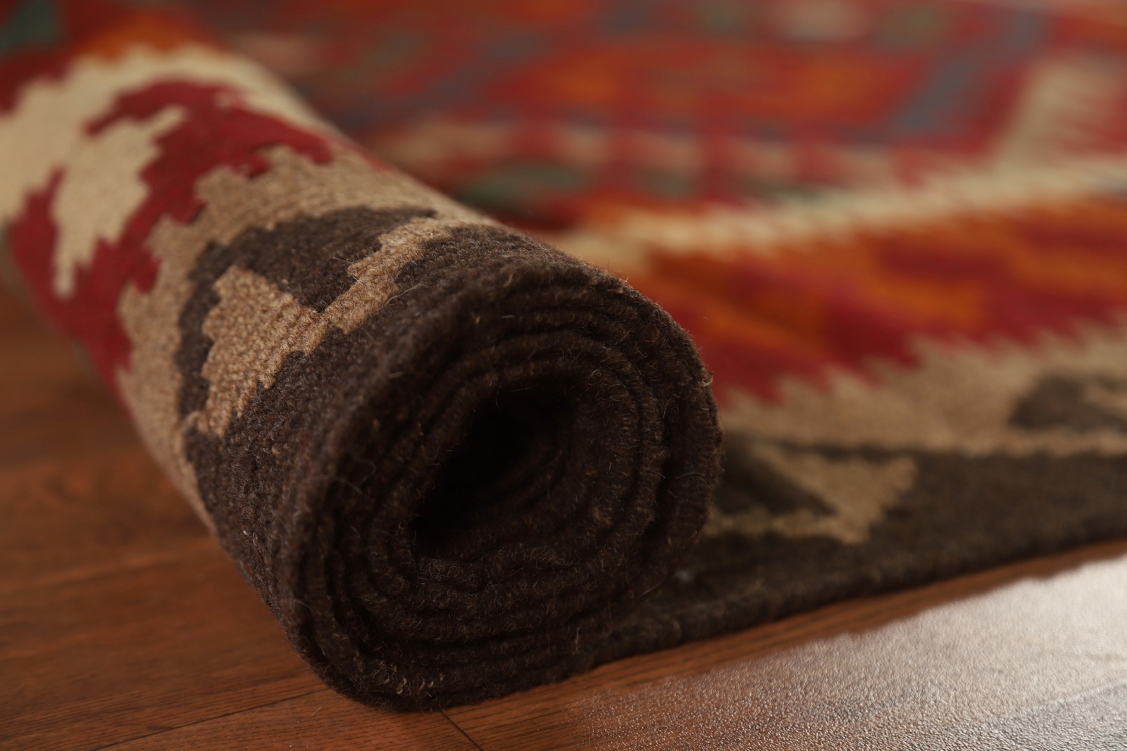 Tribal Traditional Geometric Kilim Area Rug Reversible Hand-Woven Carpet 7’x10′