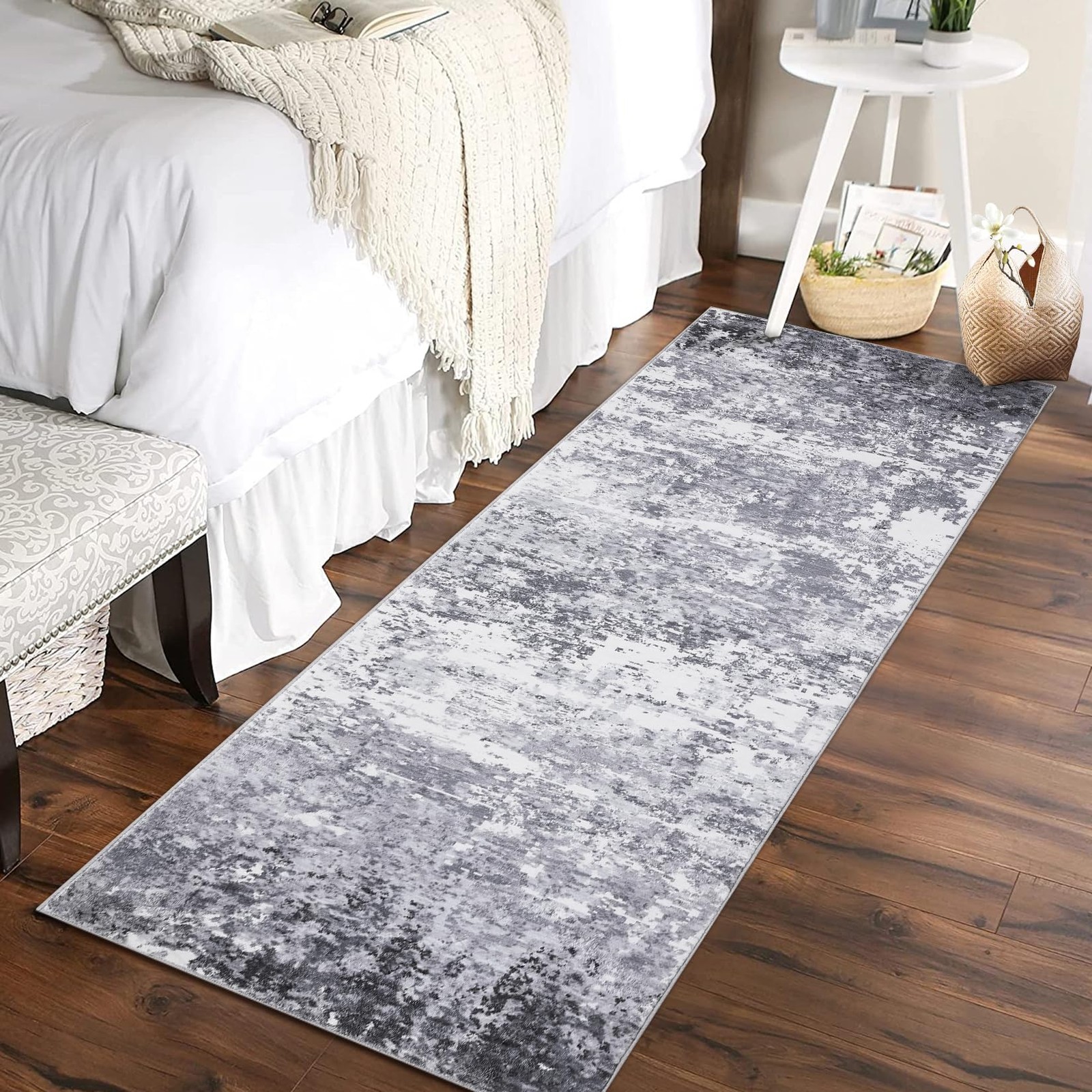 ROYHOME 2×6 Modern Abstract Runner Rug Non Slip Soft Rug Stain Resistant Rugs…