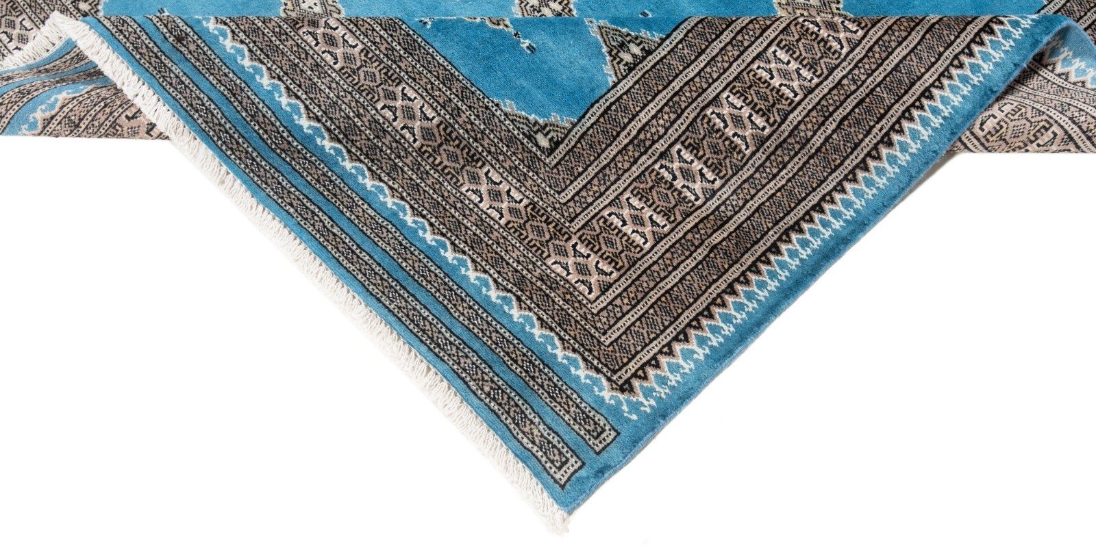 Pakistan Bokhara 72 3/8×53 7/8 in Handwoven Oriental Fine Carpet Rug Blue