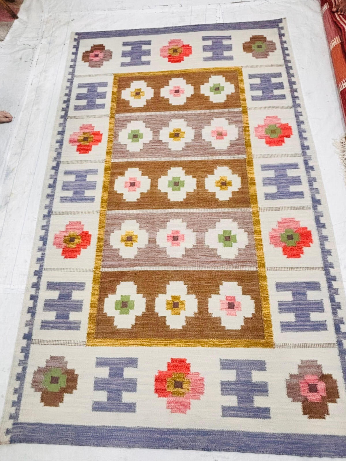 Vintage Hand Woven Carpet 5×8 feet Traditional Wool Kilim Rug 5×8 4×6 7×10 feet