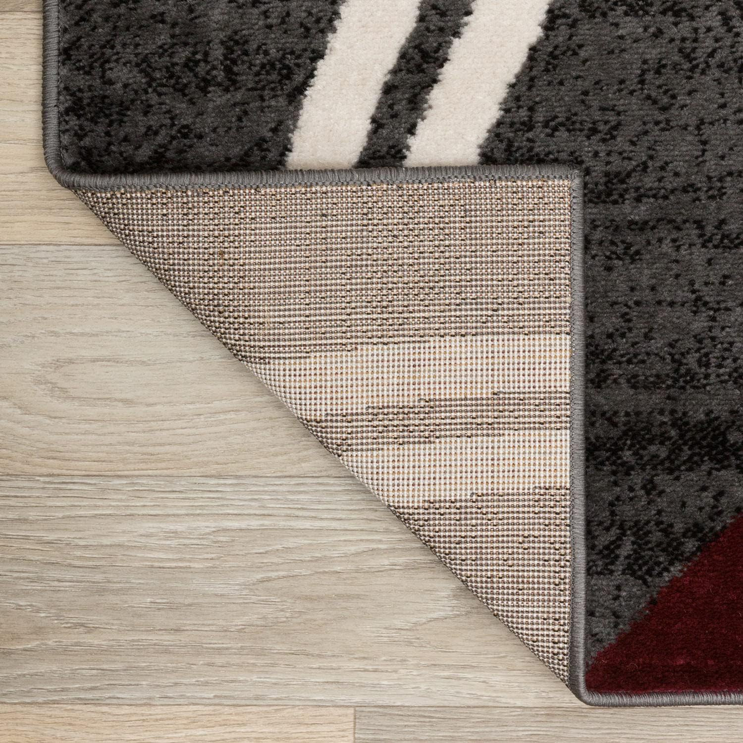 Modern Wavy Circles Design Non-Shedding Accent Rug, Carpet for Entryway or Bathr