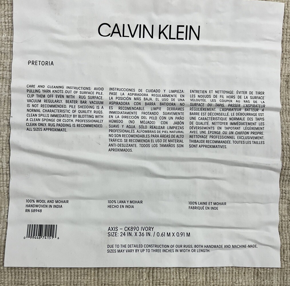2×3 Wool Rug Calvin Klein (100% Wool)