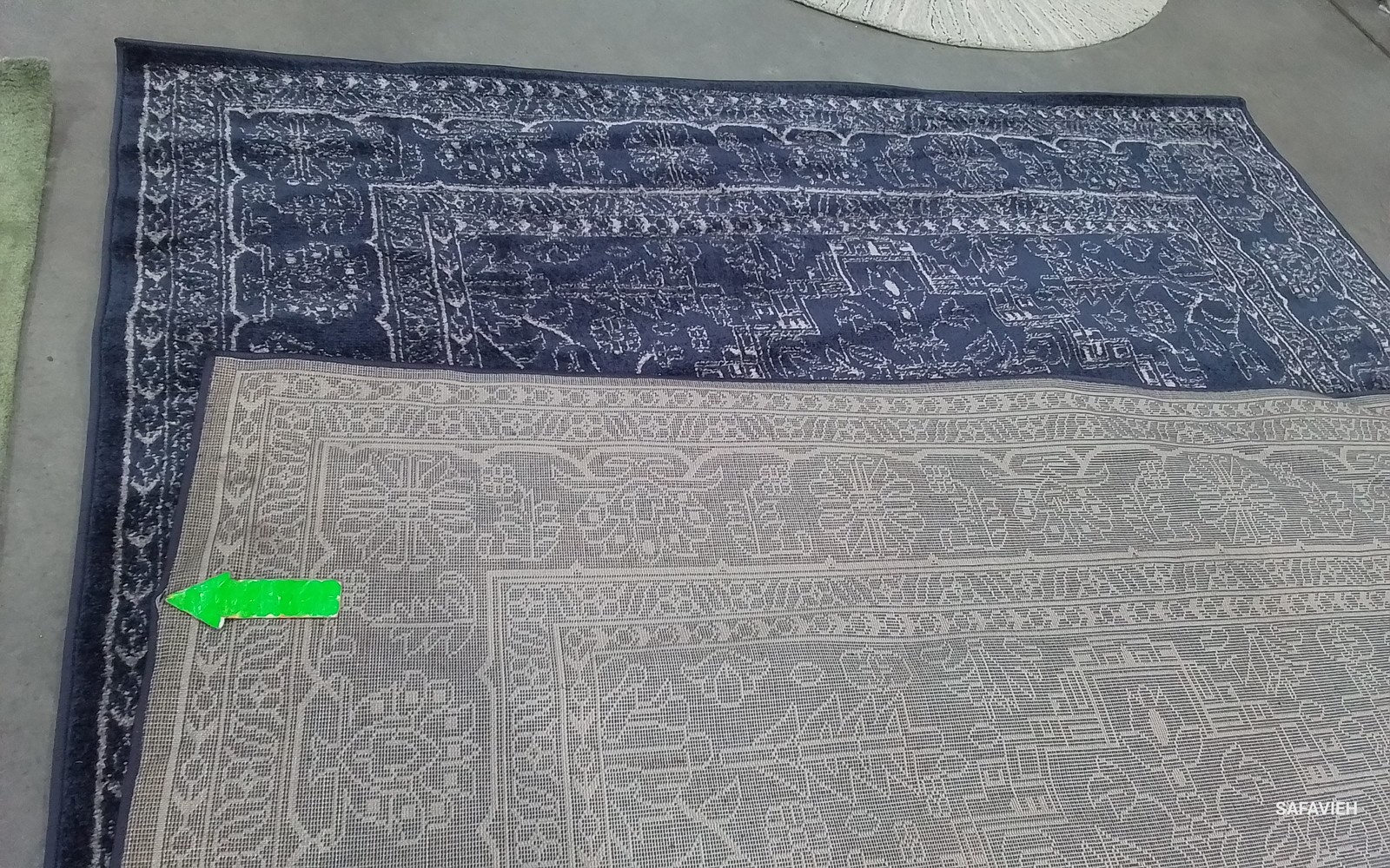 NAVY/IVORY 8′-0″ x 10′-0″ Damaged Binding Rug Reduced Price 1172802114 ADR108N-8
