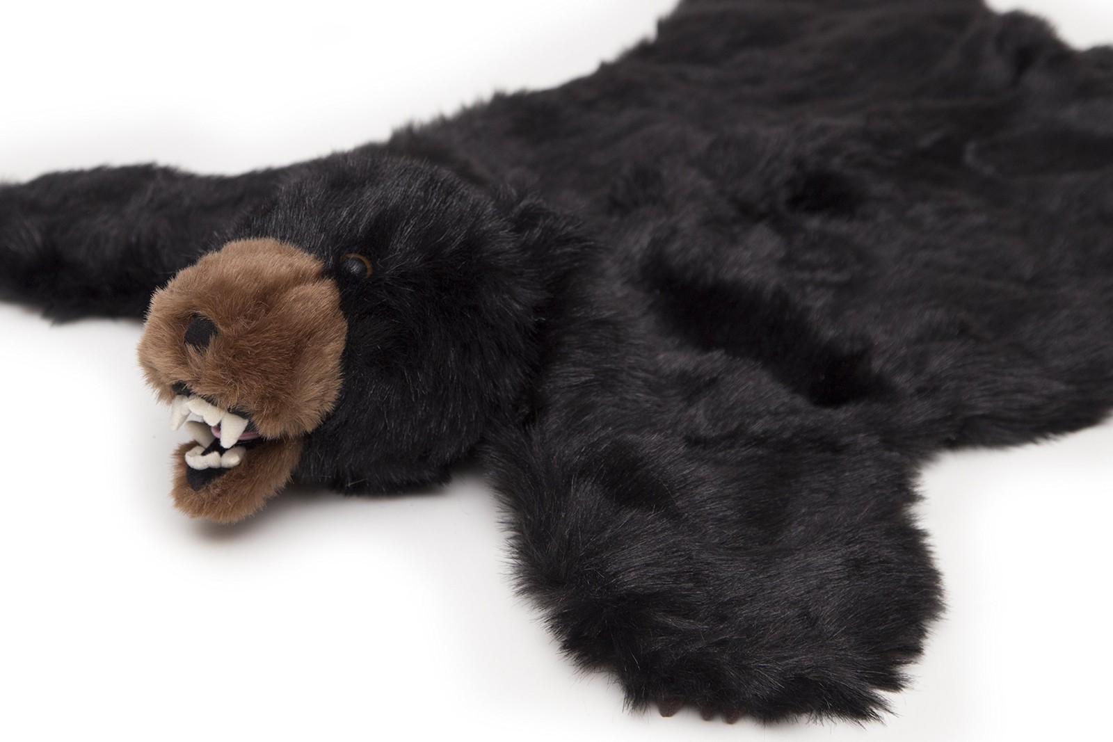 Plush Black Bear Animal Rug Small