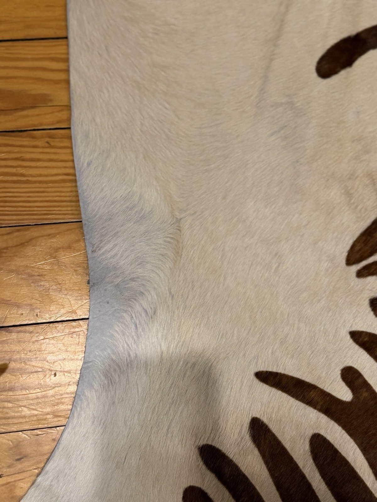 Linon Zebra Print On Cowhide Rug 77” X 30” Brazil EUC