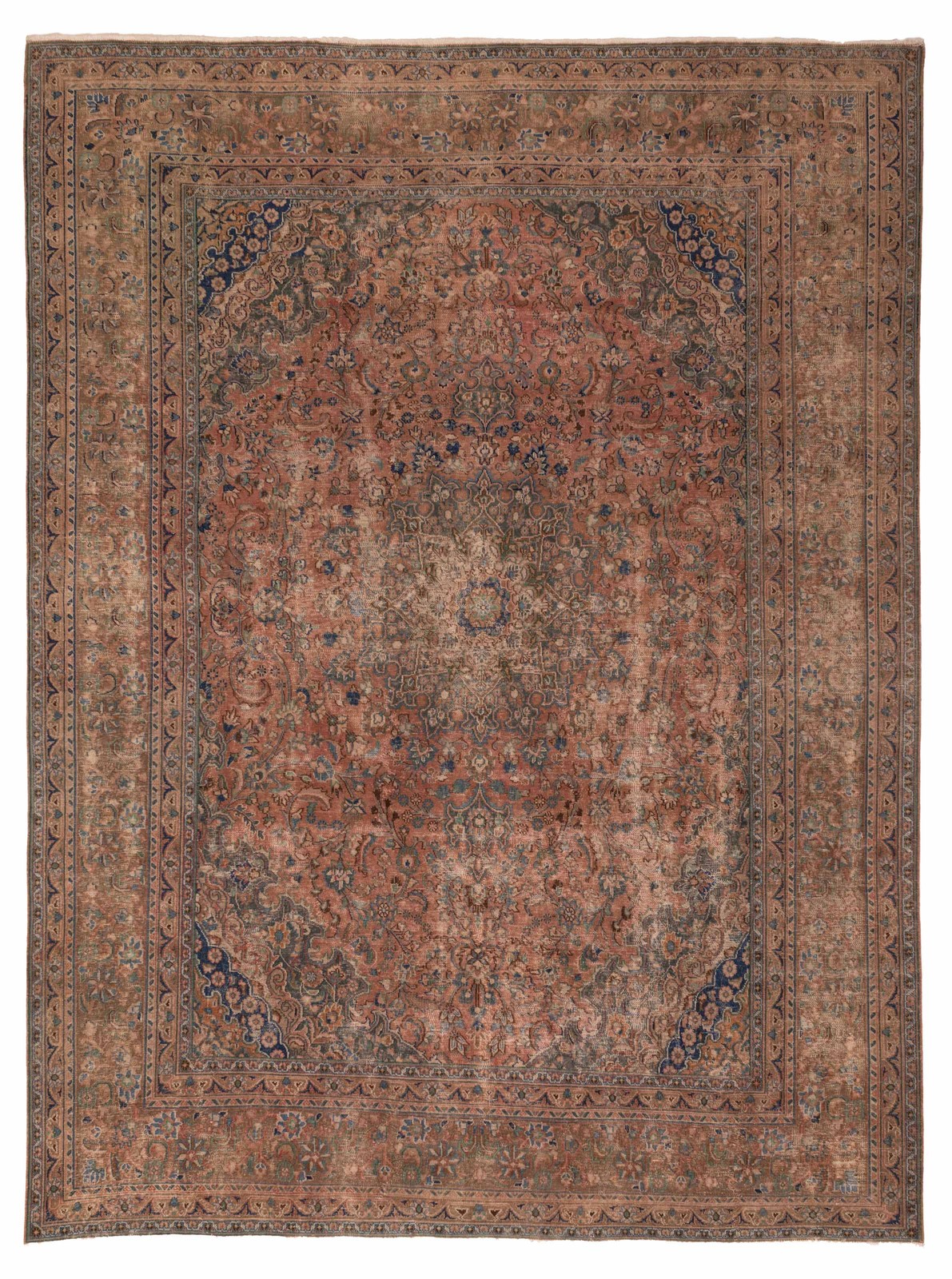 Vintage 9’6″ x 12’6″ Traditional Hand Knotted Vegetable Dye Wool Area Rug