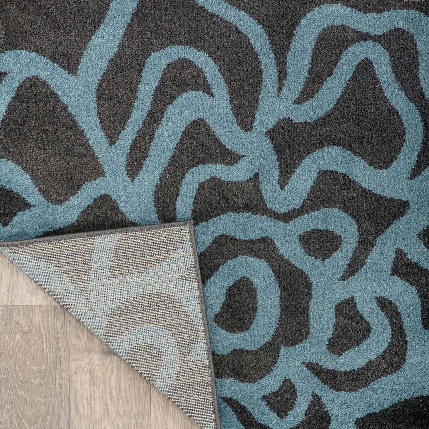 Flowers Contemporary Modern Abstract Floral Area Rug Gray 2′ X 3′ | Soft, Rectan