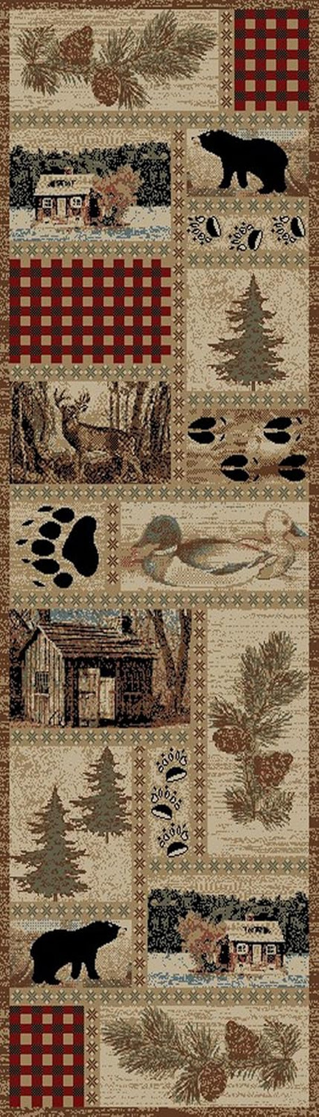 Rustic Lodge Forest Cabin Area Rug 2’3″x7’7″ – Cozy Cabin Decor