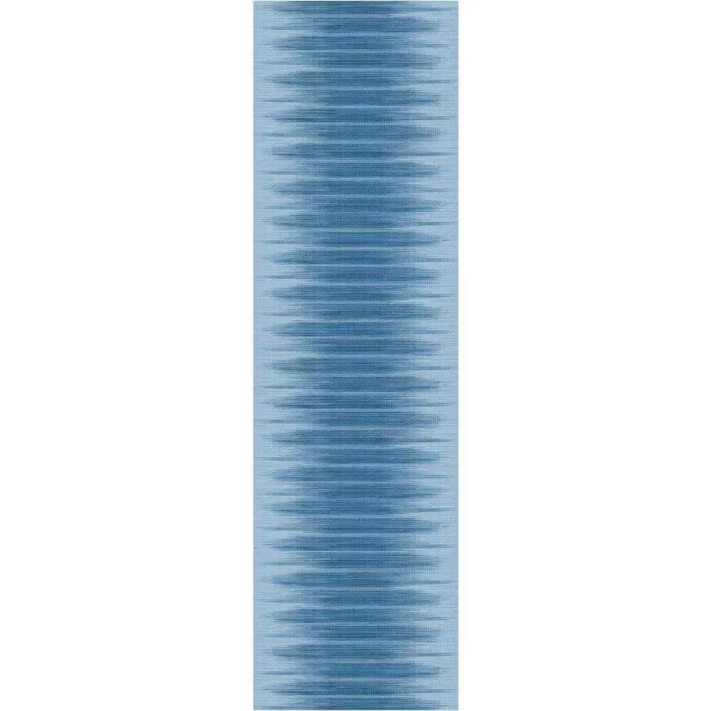 Vintage Home Blue 2 Ft. X 8 Ft. Abstract Contemporary Runner Area Rug