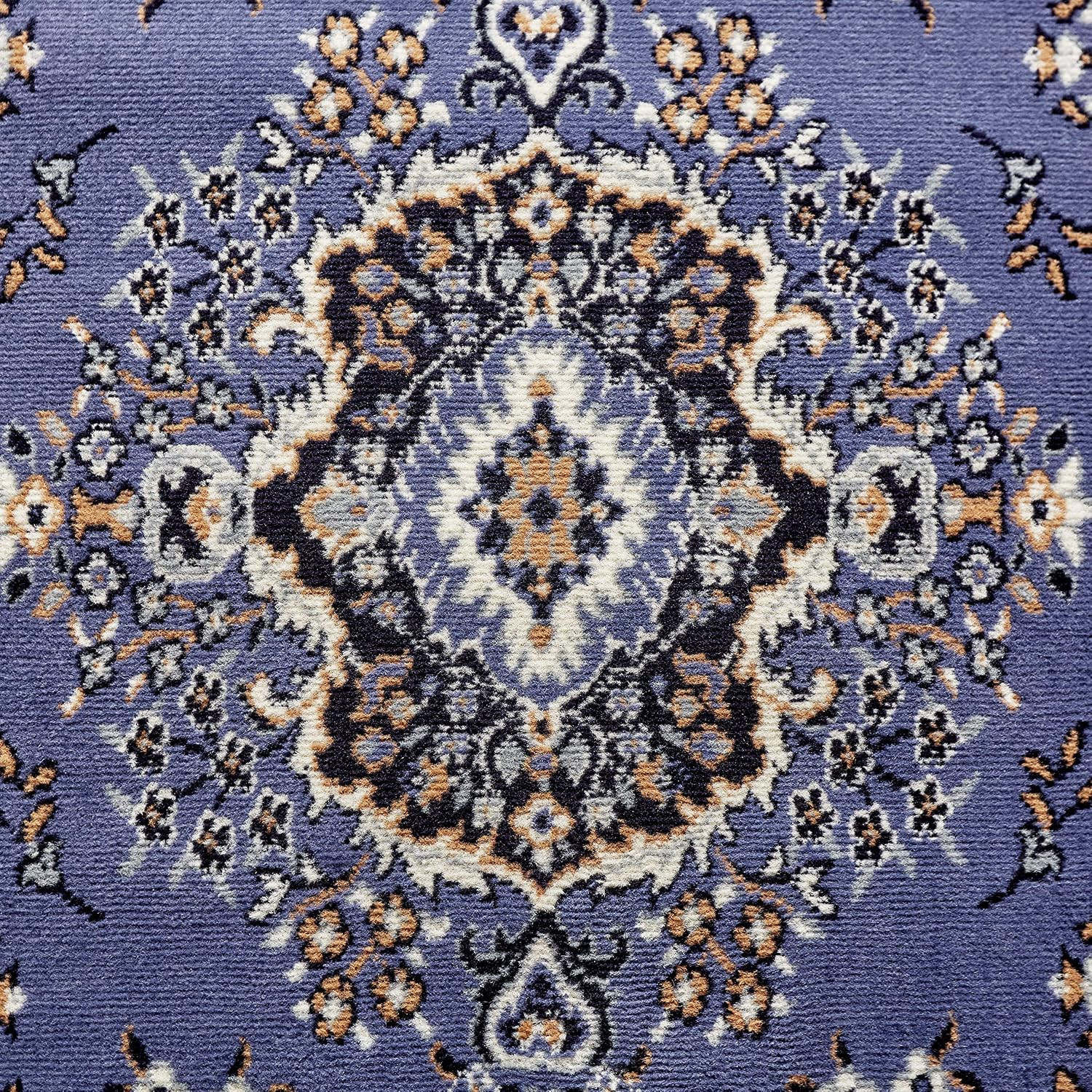 Home Dynamix Premium Sakarya Traditional Medallion Border Area Rug, Country Blue