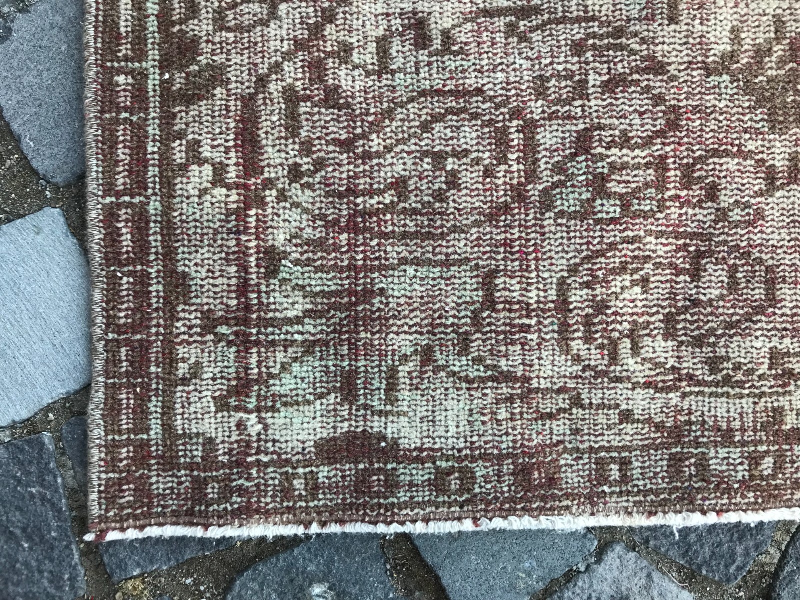 Bohemian Area Rug Handmade Wool Rug Turkish Vintage Traditional Rug 3,9 x 7,5 ft