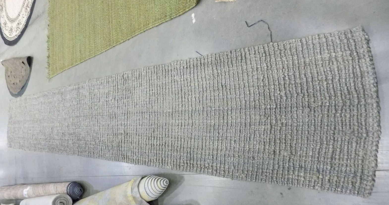 LIGHT GREY 2′-6″ X 16′ Loose Threads Rug, Reduced Price 1172601576 NF447G-216