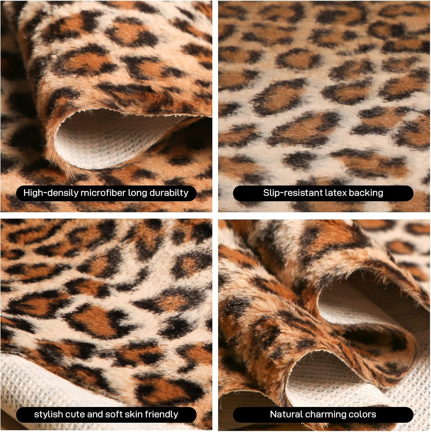 Leopard Rug Cheetah Print Rugs Western Decor for Living Room Bedroom Faux Animal