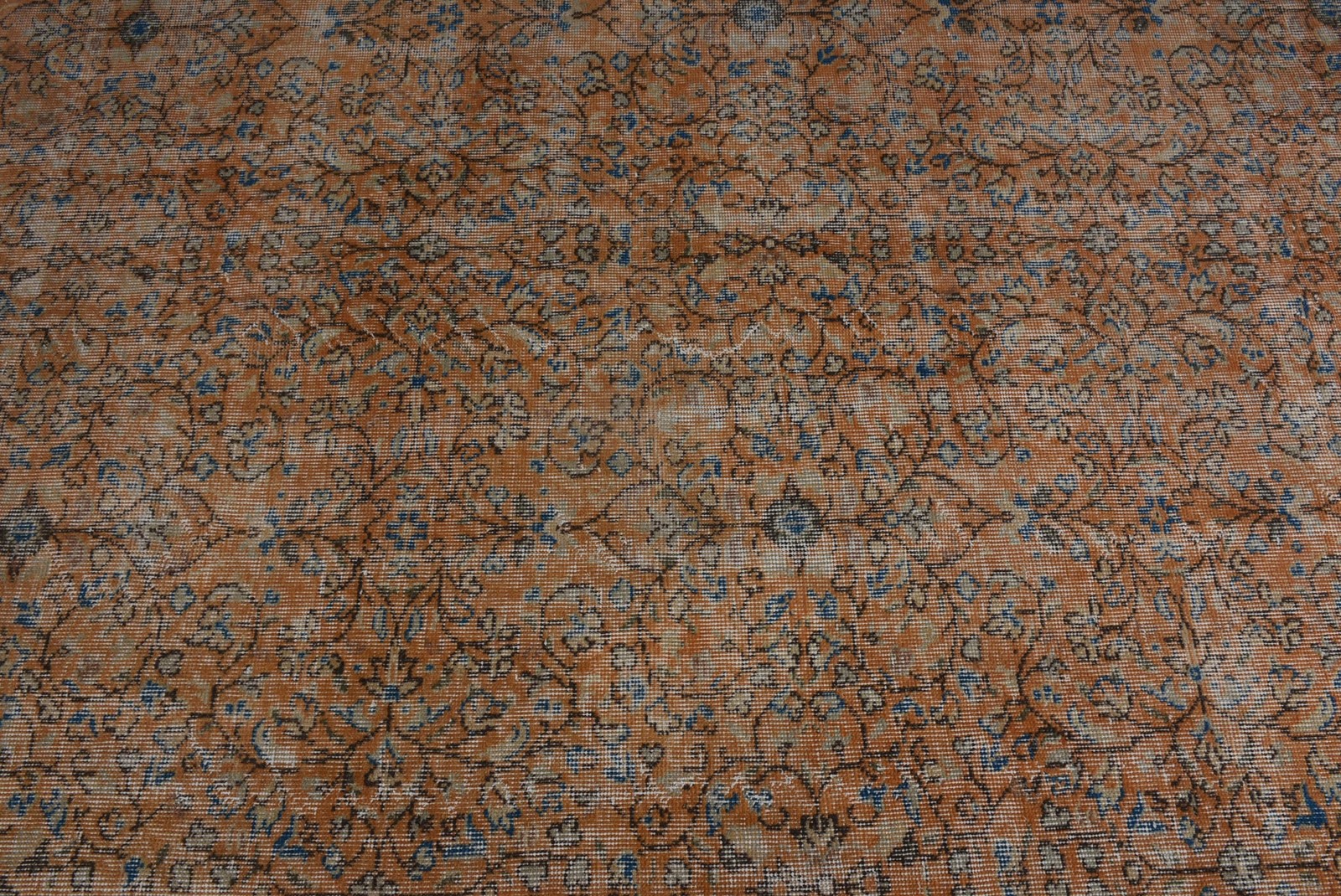 Turkish 4,3×8,7 ft Rug, Vintage Rug, Brown Polka dot Rug Wool