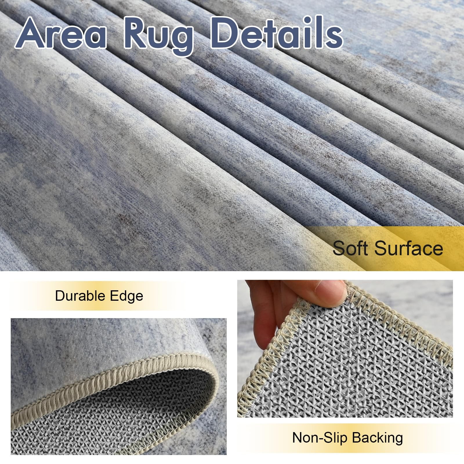 Cuzwlovita 5X7 Ft Area Rugs For Living Room Soft Non-Slip Washable Rugs Modern