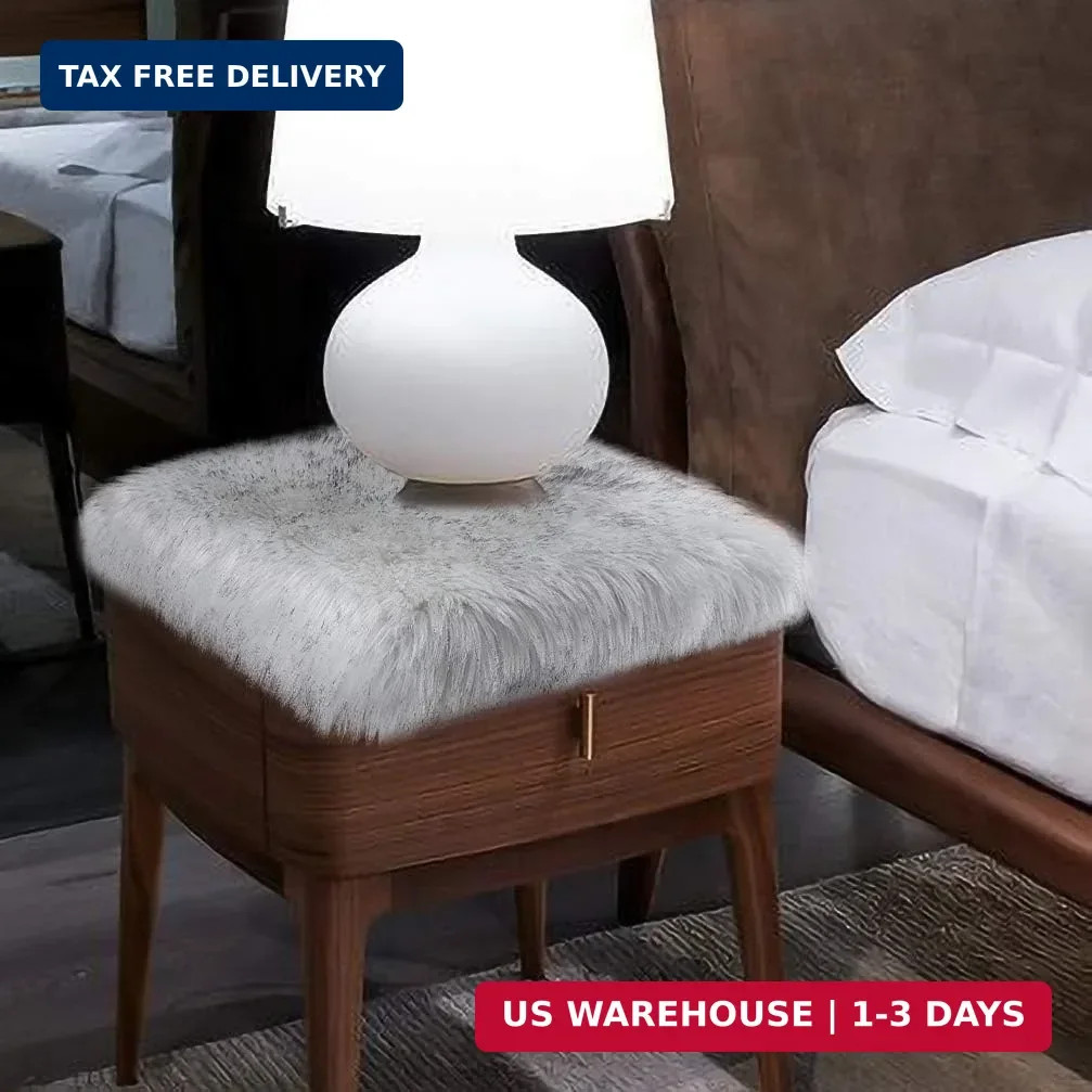 Softlife White Faux Fur Sheepskin Chair Cover Seat Cushion Pad Super Soft Area R