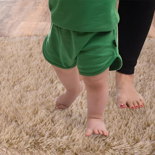 Soft Runner Rugs for Bedroom Hallways, 2×6 Fluffy Shag 2×6 Feet(1 pc) Beige