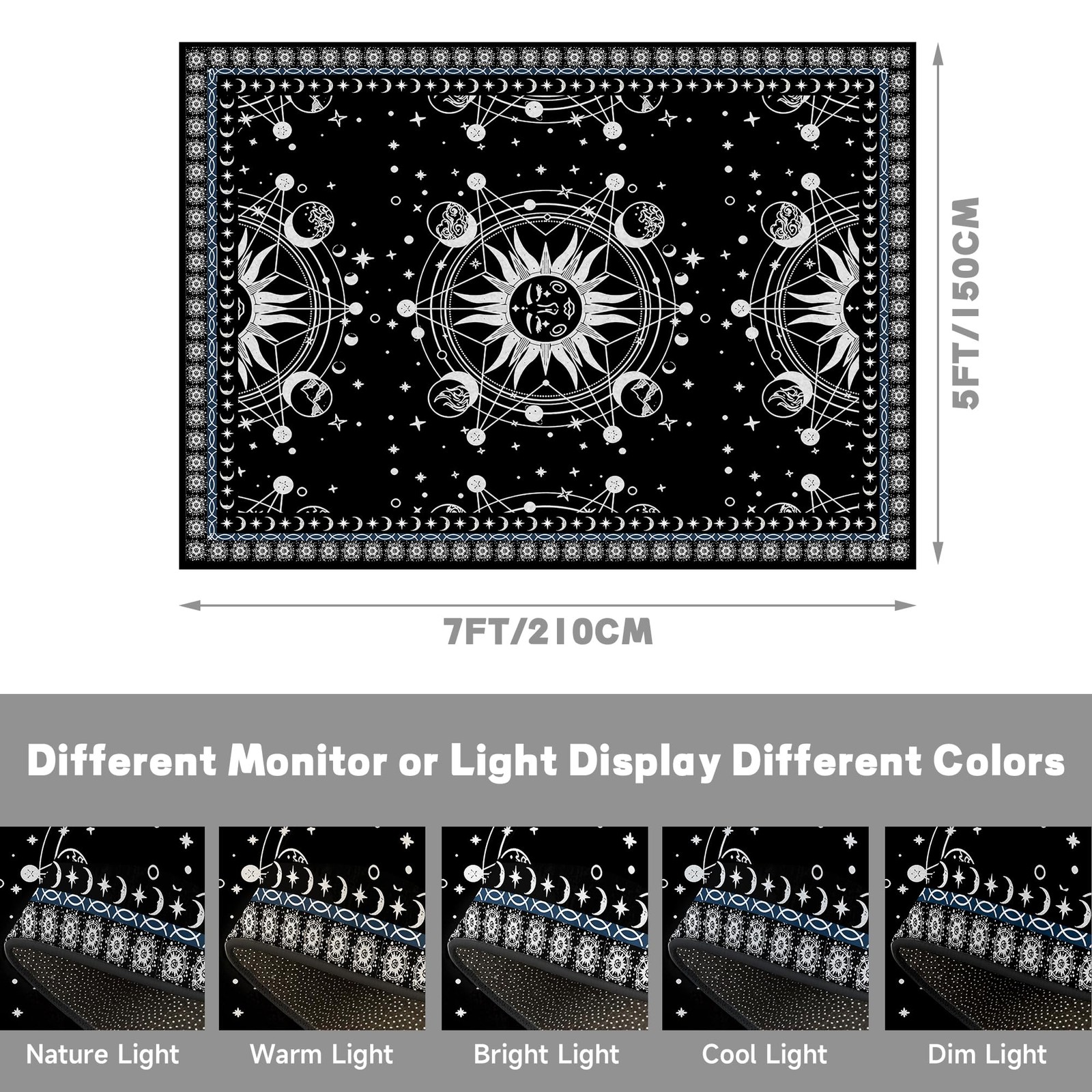 Ceryuee 5 X 7 Sun And Moon Rug Boho Celestial Area Rugs For Bedroom Dorm Living