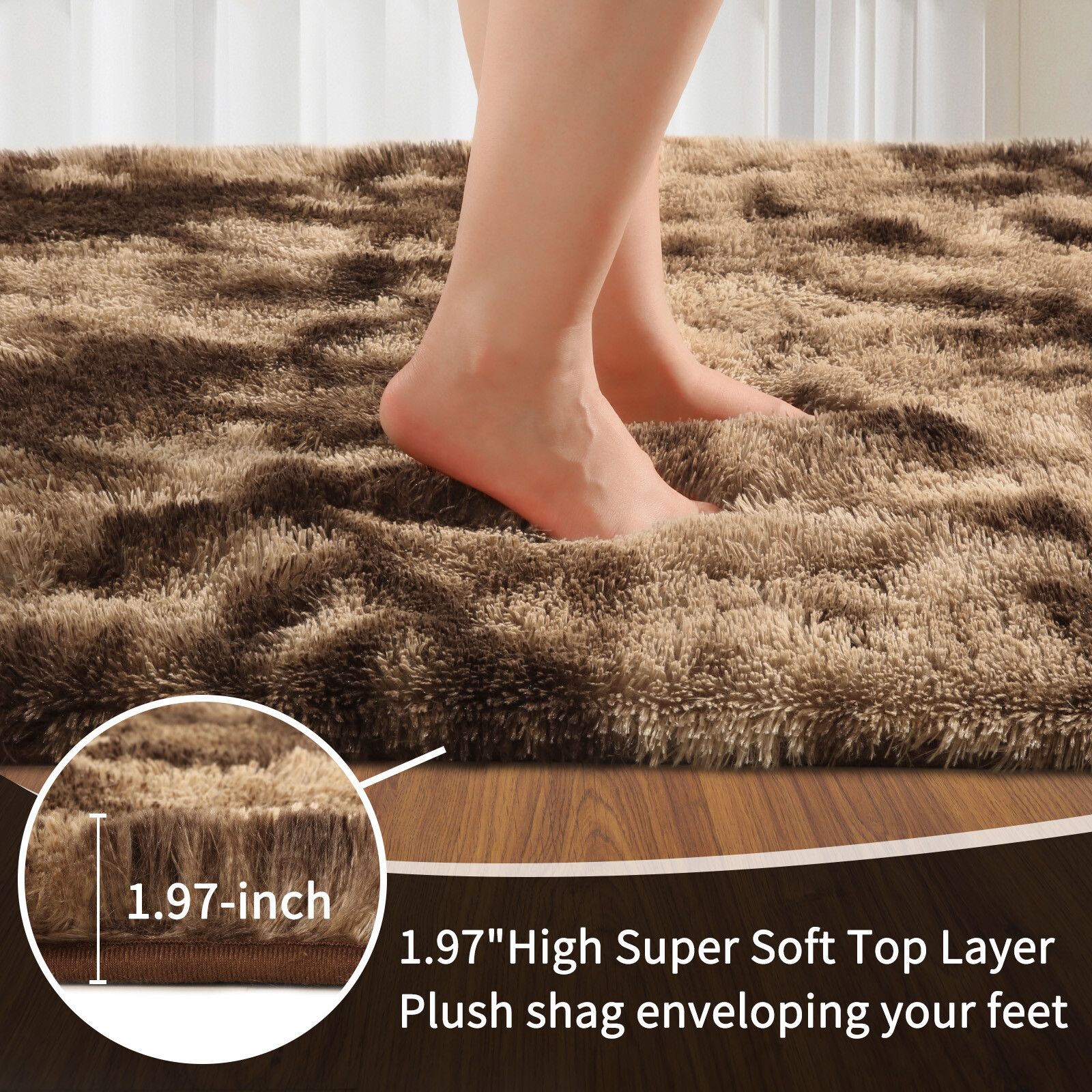 Fluffy Large Area Rugs Shaggy Soft Carpets Living Room Bedroom Tiedye Coffee