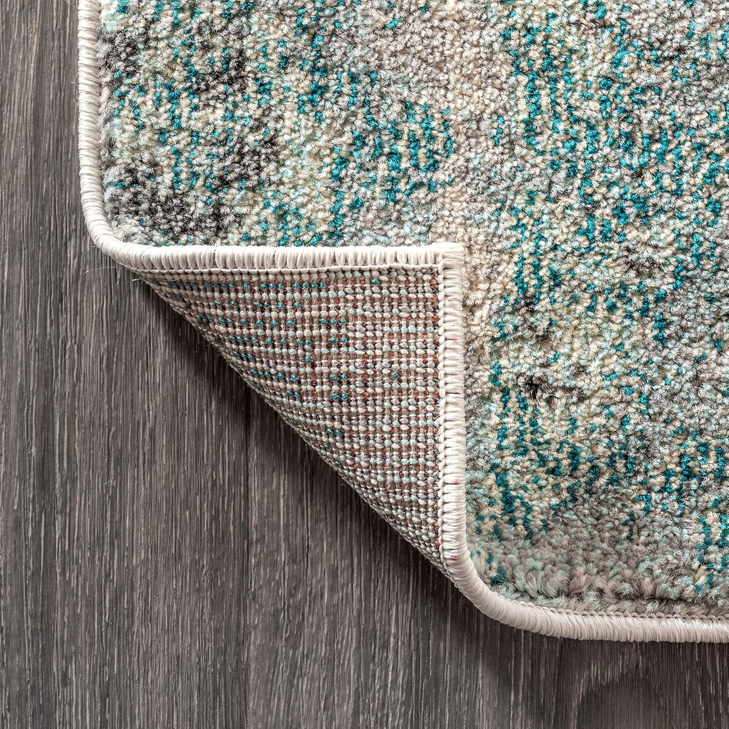 Modern Abstract Cream/Blue 8×10 Area Rug – Easy-Clean, Pet Friendly, Non-Sheddin