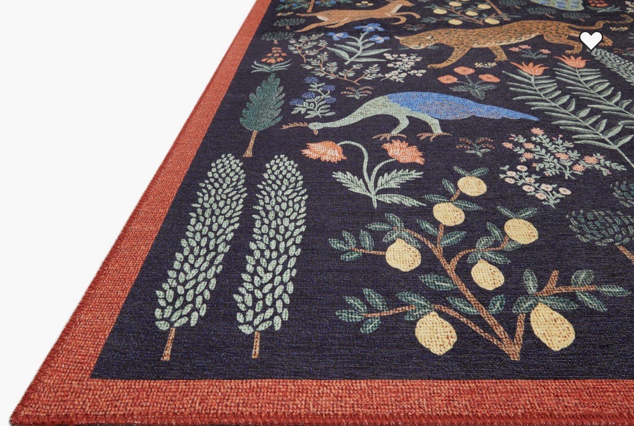 Stunning Bliss Woodland Animal Botanical Jungle Indoor Area Rug 5’ x 7’ Black