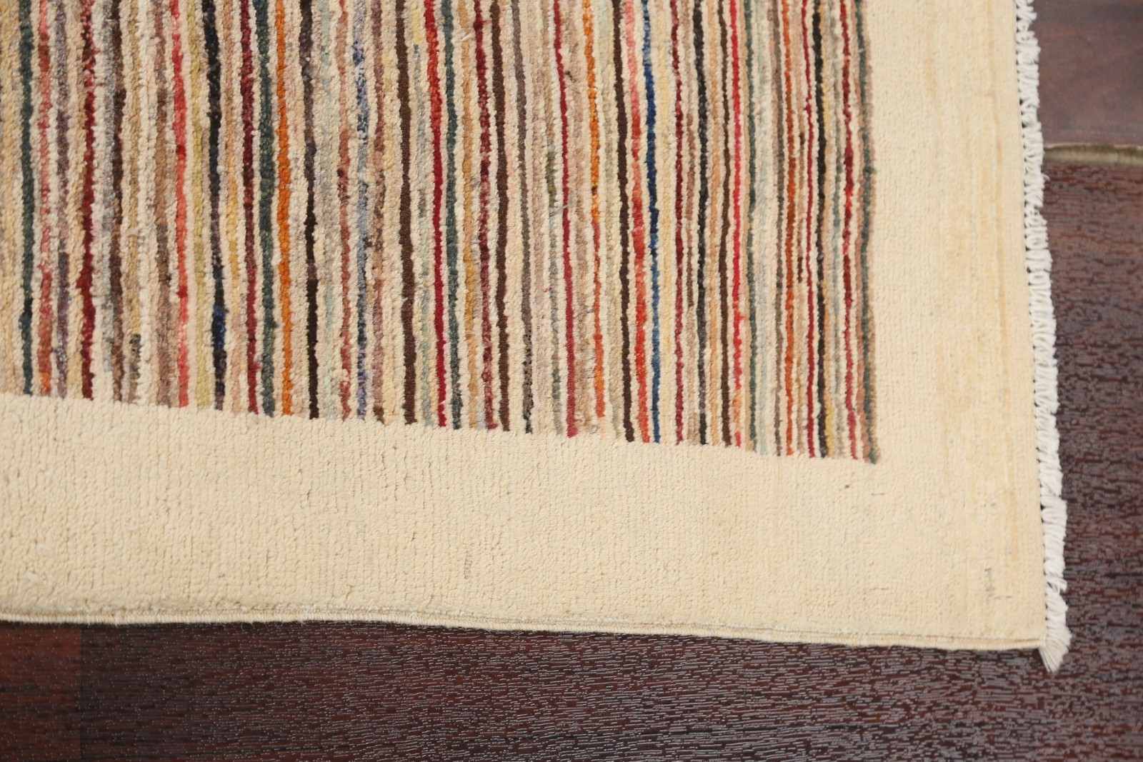 Colorful Modern Style Oriental Rug 3×4 Handmade Wool Striped Pattern for Foyer