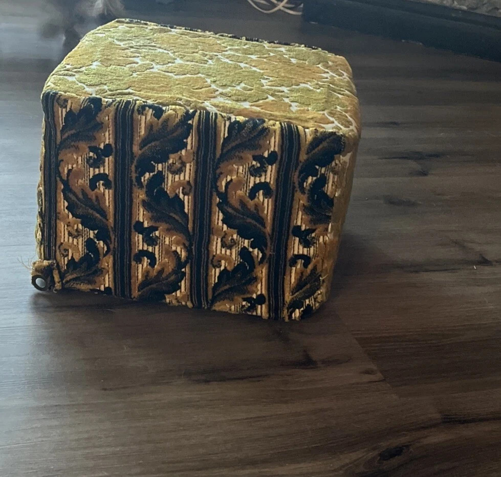 Ottoman Pouf Footstool Floor Groovy Furniture Pattern Velvet Boho Read