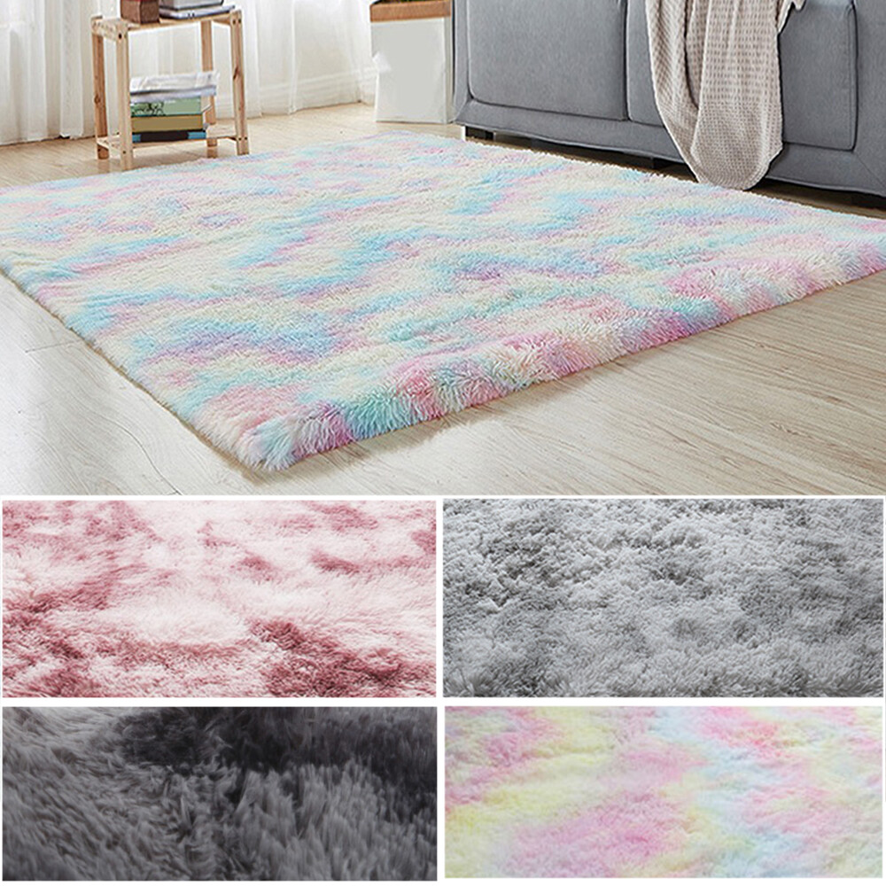 Shaggy Area Rugs Fluffy Tie-Dye Floor Soft Carpet Living Room Bedroom Rug Large