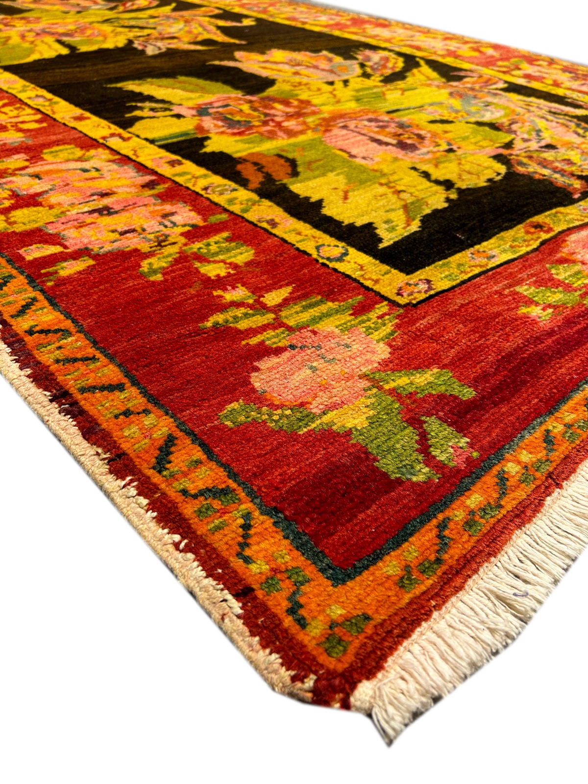 5′ x 9′ Antique Handmade Samarkand Azarbayjan Runner Rug #72982