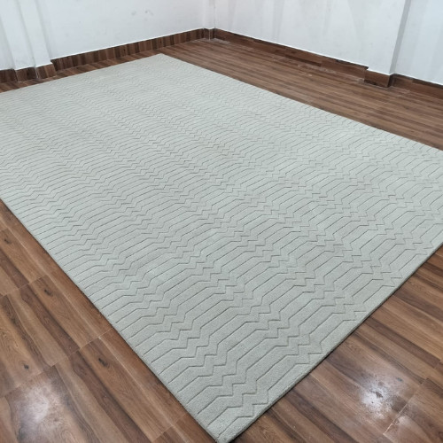 Ivory White Hand Tufted Wool Rug, Wool Carpet Handmade Wool Area Rug for Bedroom