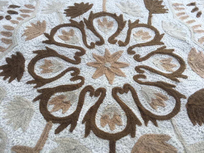 Lot of 2 Vintage Hand Woven Chain Stitch Oriental Floral Wool Rug 2×3 ft