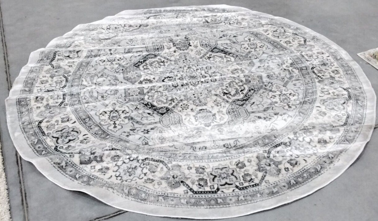 DARK GREY / CREAM 6′-7″ X 6′-7″ Damaged Rug, Reduced Price 1172725642 ISA916H-7R