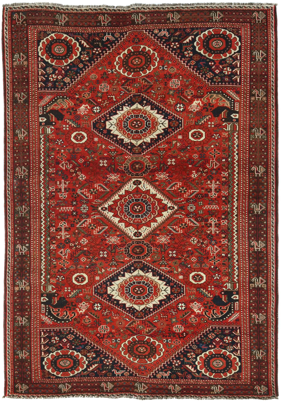 Semi-Antique Wool Oriental Rug 5’9X8’3 ft Tribal Farmhouse Boho Foyer Carpet