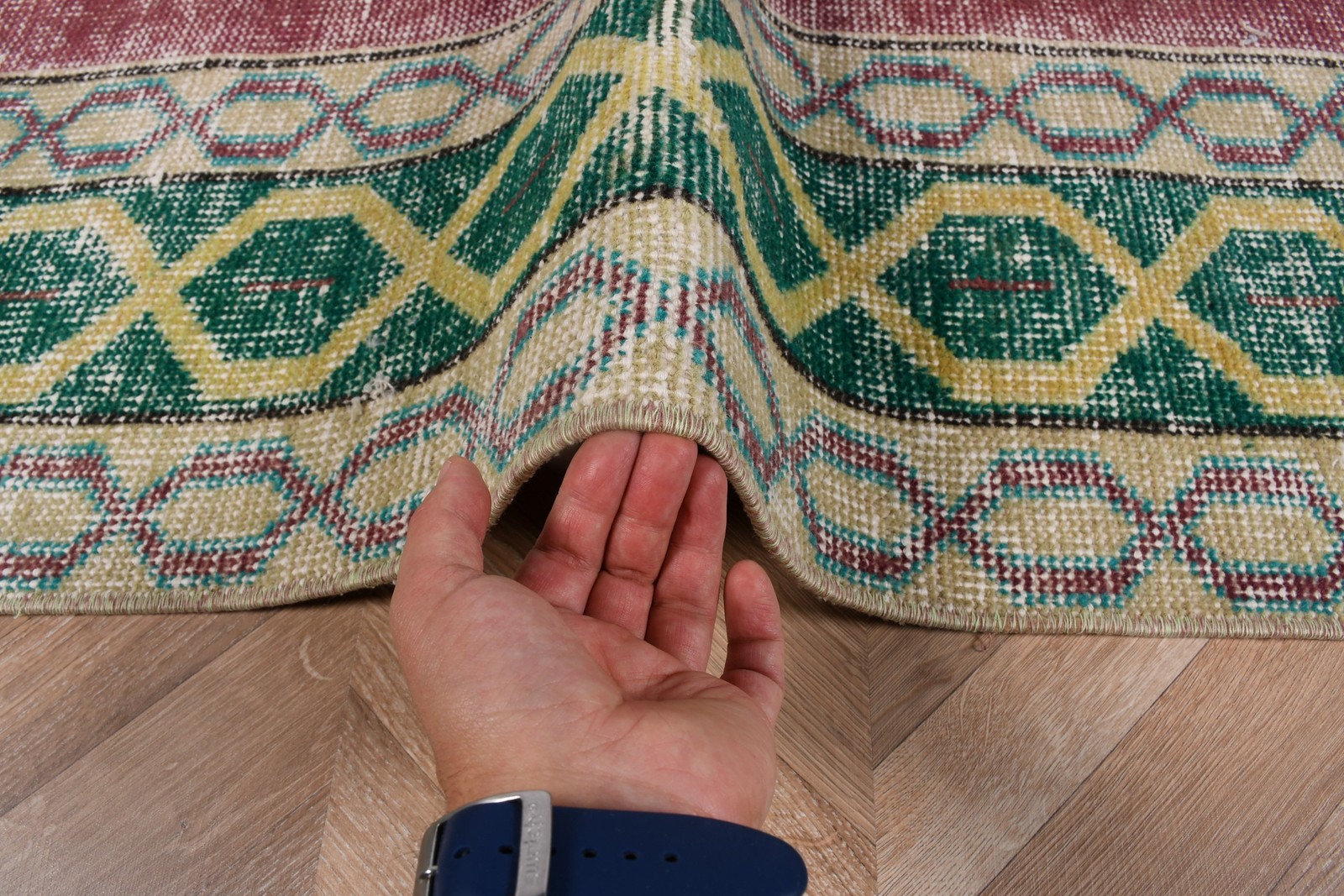 Vintage Turkish Rug 5,5×10,3 ft (168×315 cm), Red Handmade Rug