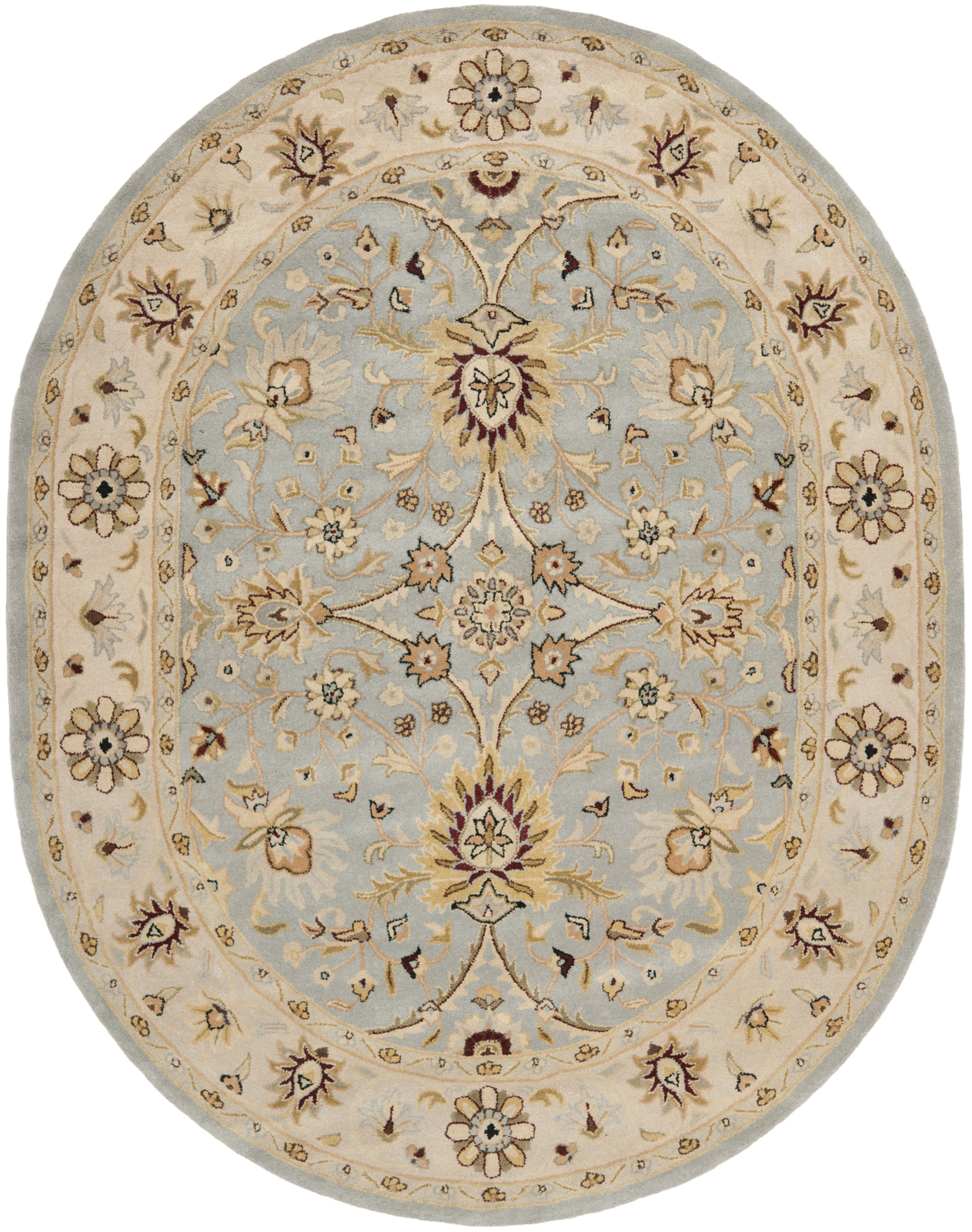 Safavieh Antiquity LIGHT BLUE / IVORY 7′-6″ X 9′-6″ Oval Area Rug – AT249A-8OV