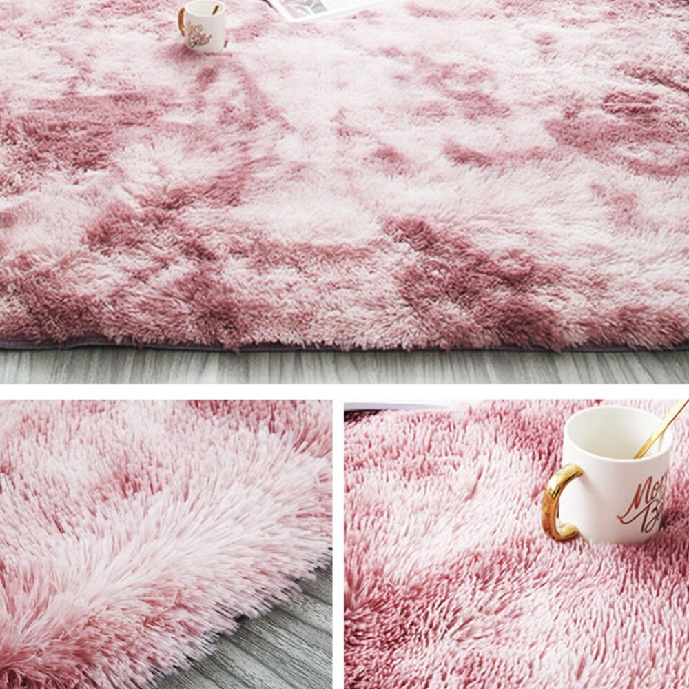 Fluffy Rainbow Rug Soft Tie Dyeing Shaggy Area Rug Carpet Floor Mat Home Decor
