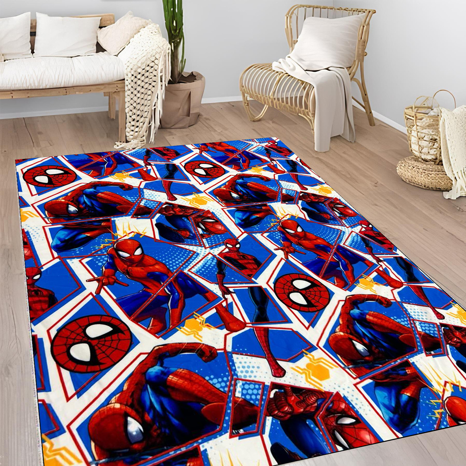 Boho Sun & Moon Floral Butterfly Area Rug | Mystic Nature Decor