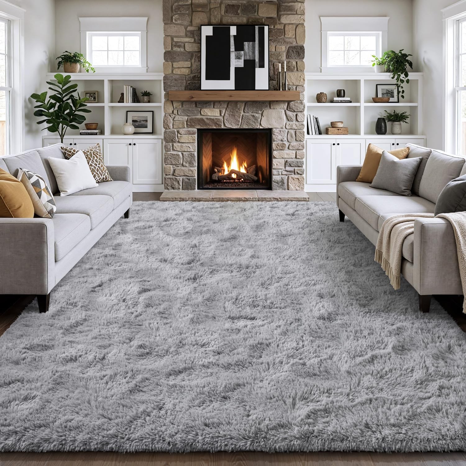 KIXINWA 7×10 Area Rugs for Living Room, Large Fluffy Carpet for Bedroom Offic…
