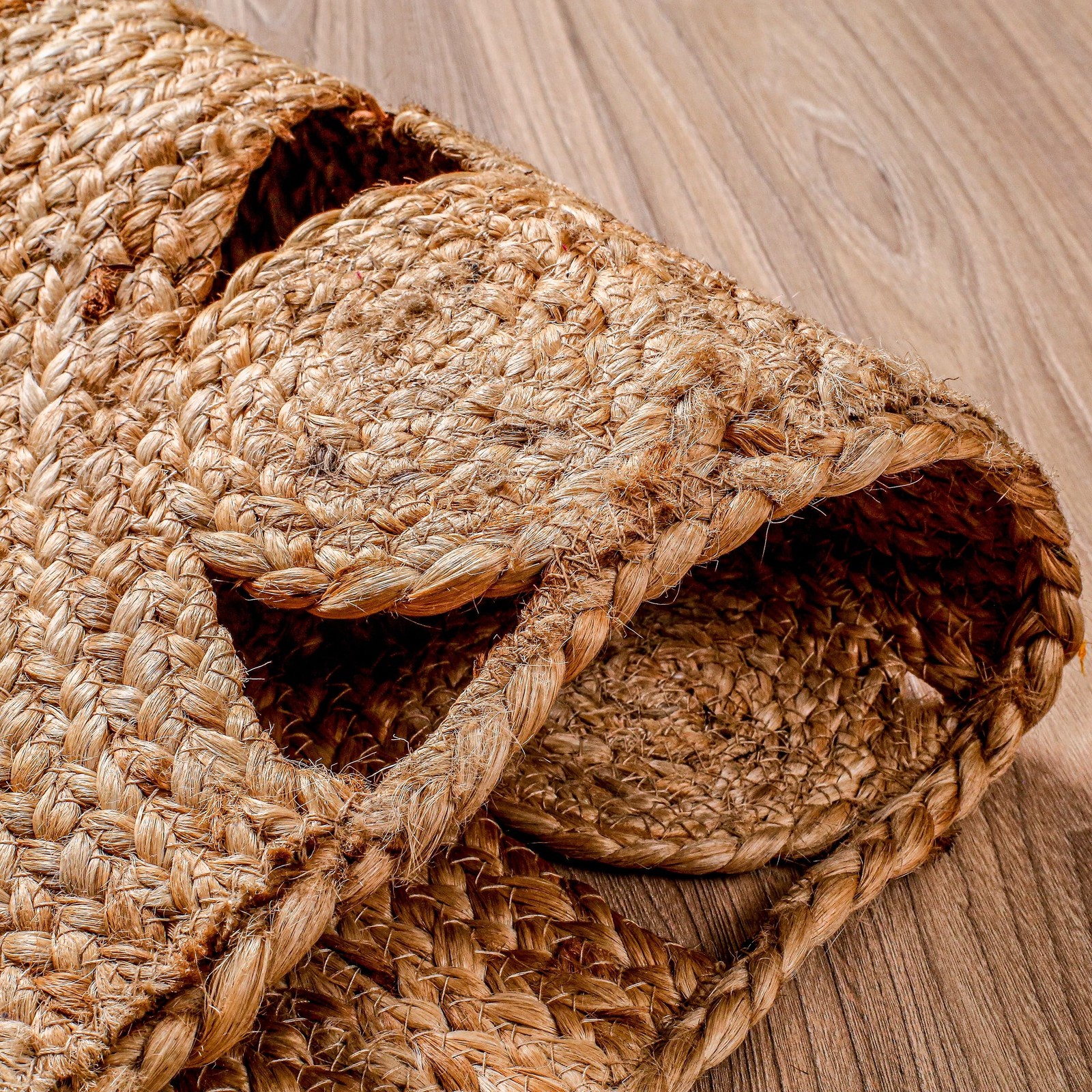 Boho Braided 1.5×3 Area Rug – Jute Natural Fiber Half Round Rug for Living Ro…