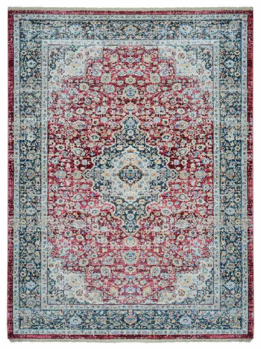 Machine Woven Cross weave Polyester Area Rug Oriental Red BBH Homes BBM00083