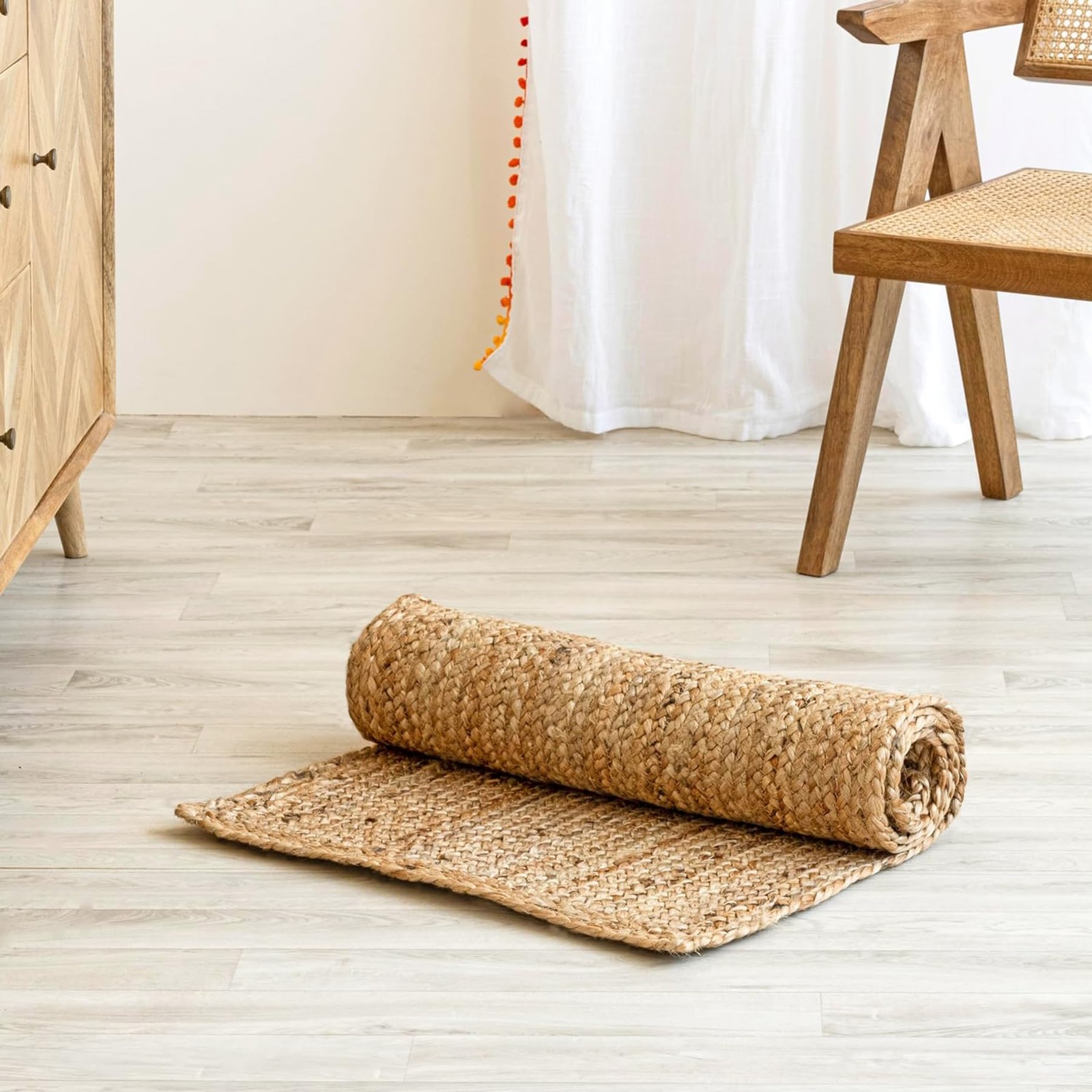 Handcrafted Braided Jute Runner Rug 2×6 ft – Rustic Vintage Natural Area Rug …