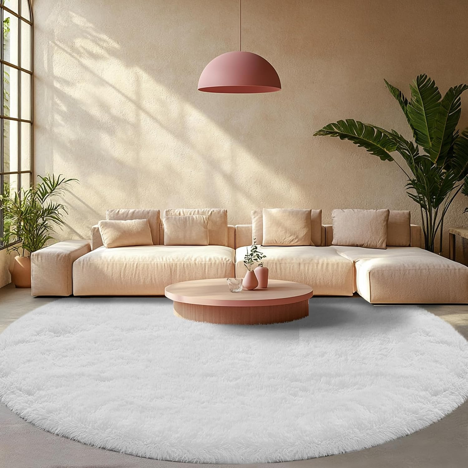 Grey Area Rug for Living Room: Indoor Ultra Soft Shag Plush Rugs for Bedroom – N
