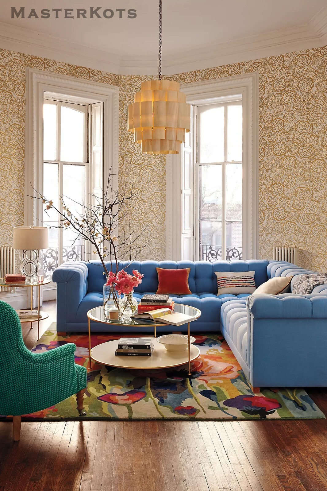 Briant Floral Multicolored Modern Hand-Tufted 100% Wool Area Rug Carpet