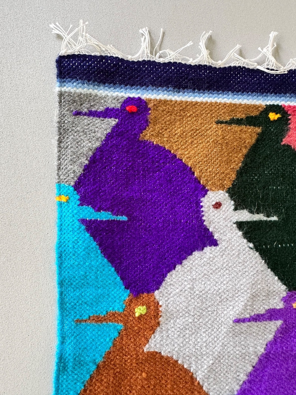 Tapestry Wall Hanging Alpaca Wool Birds Andes Inca Folk Textile Art Panel Decor