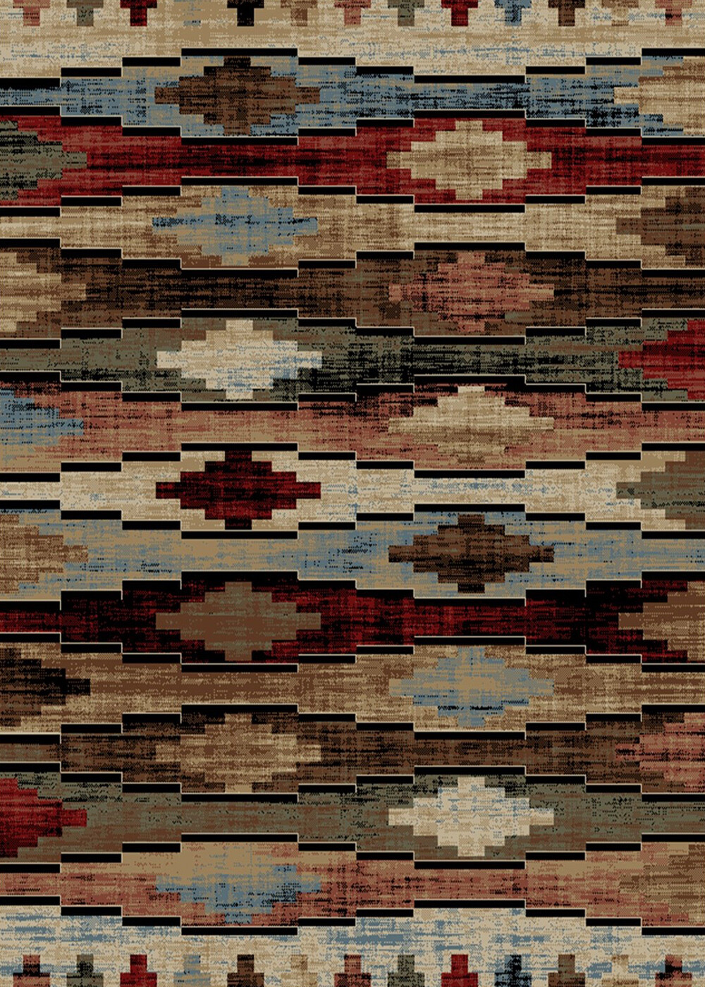 Cross Plains Area Rug Runner Lodge Cabin Tribal Native Southwestern Red Rust