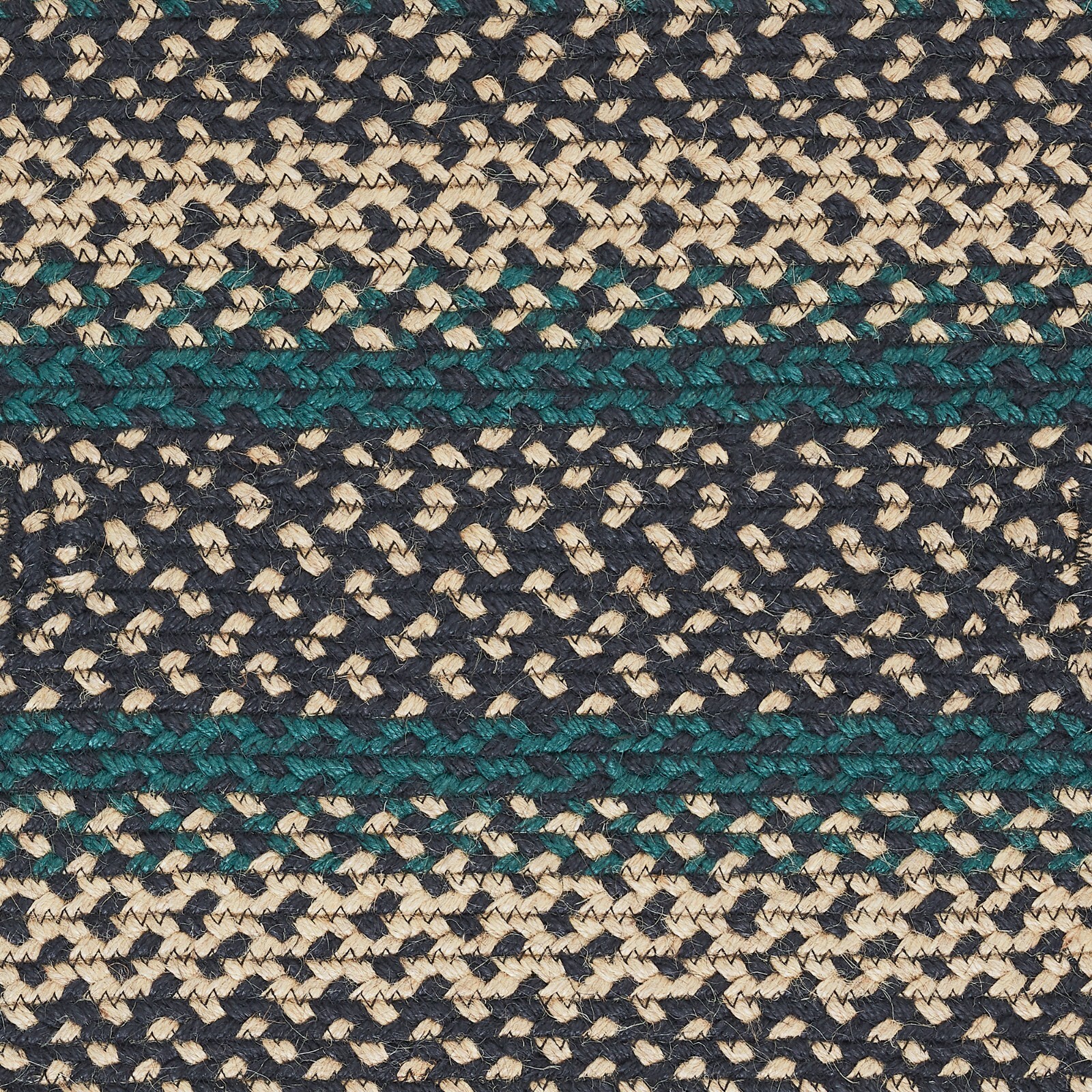 Eco-Friendly Oval Braided Rug Green Country Farmhouse w/ Nonslip Pad Pine Grove